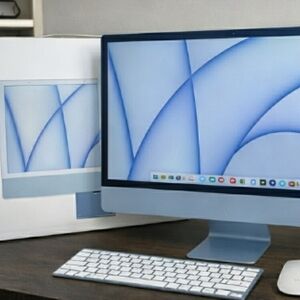 Apple iMac 2023 M2 Chip in Blue with Wireless Keyboard